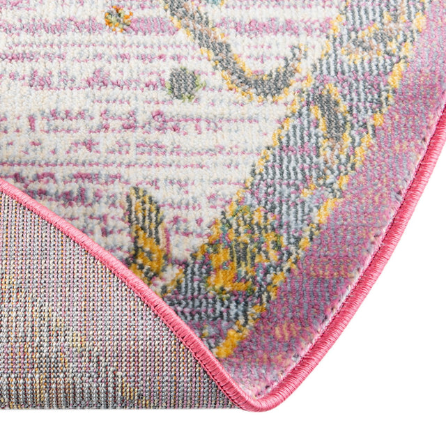 Pink 5' 5 x 5' 5 Paragon Round Area Rug 100% Polypropylene Colorful Vivid Boho Style Modern Carpet for Unique Interiors for Sale at Rug Engine