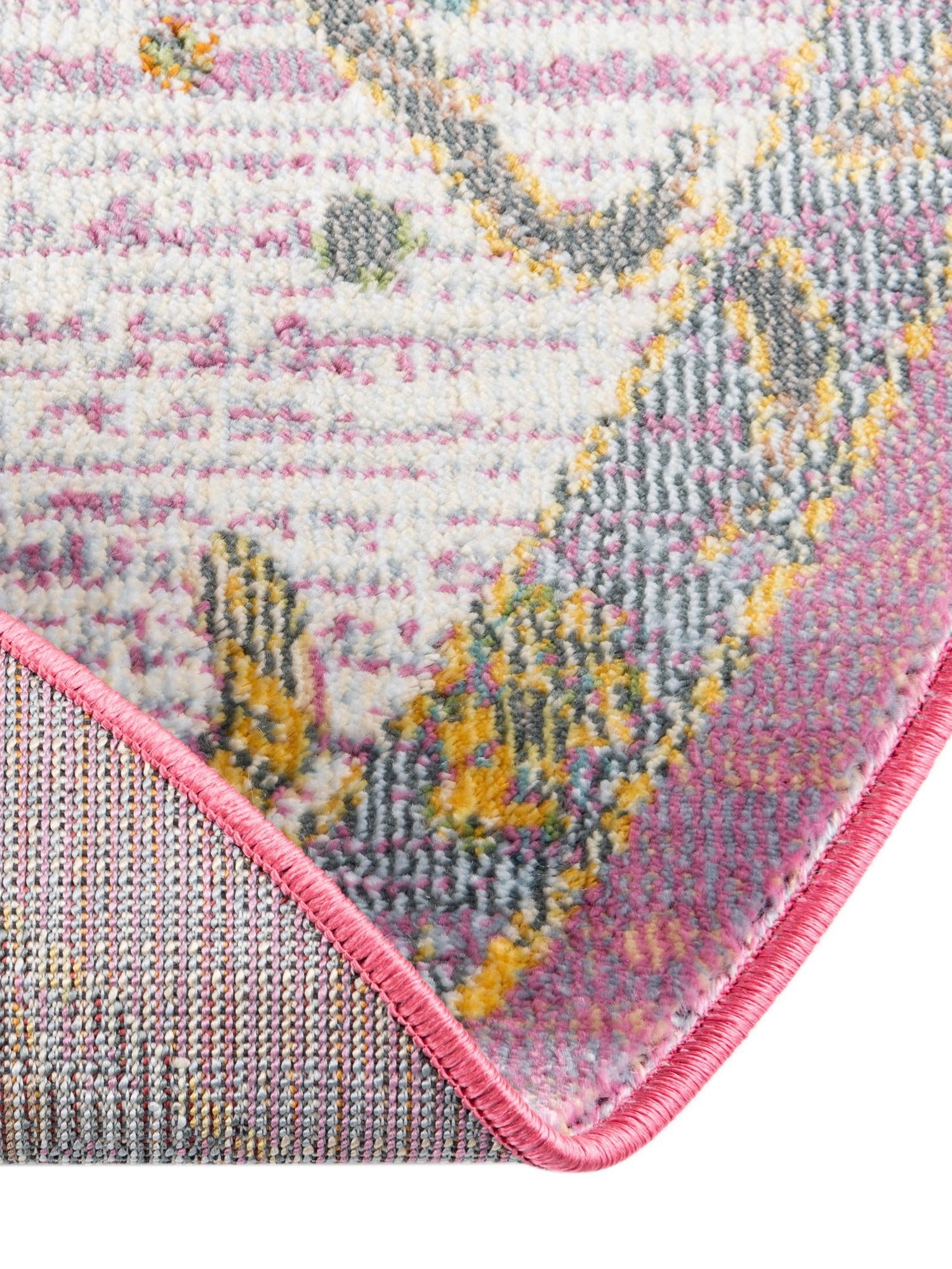 Pink 8' 2 x 8' 2 Paragon Round Area Rug 100% Polypropylene Colorful Vivid Boho Style Modern Carpet for Unique Interiors for Sale at Rug Engine