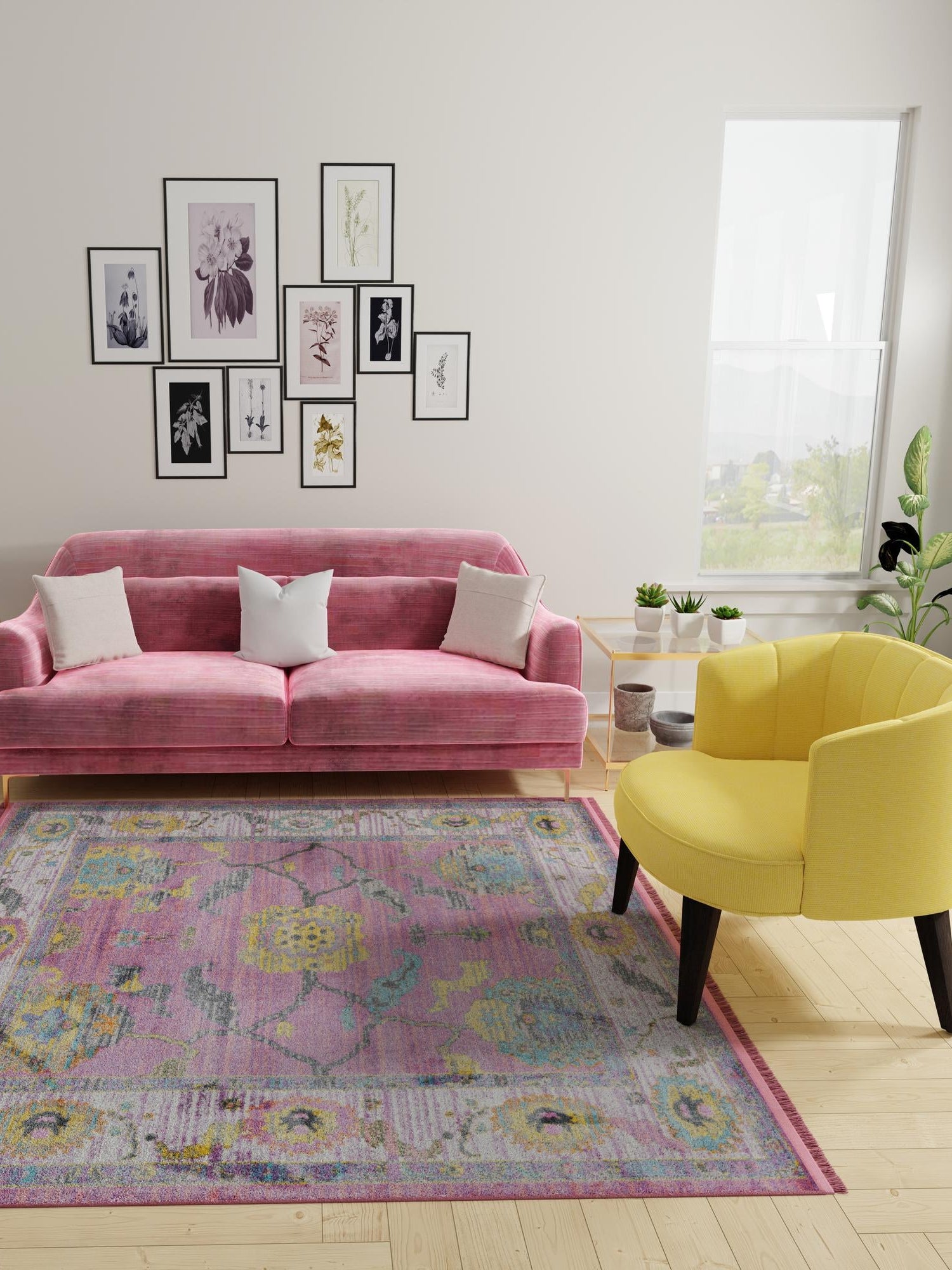 Pink 8' 2 x 8' 2 Paragon Square Area Rug 100% Polypropylene Colorful Vivid Boho Style Modern Carpet for Unique Interiors for Sale at Rug Engine