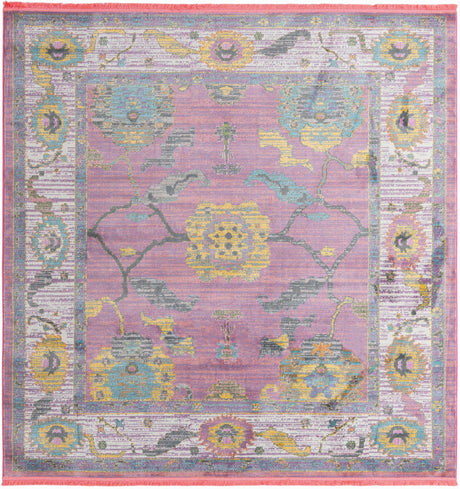 Pink 8' 2 x 8' 2 Paragon Square Area Rug 100% Polypropylene Colorful Vivid Boho Style Modern Carpet for Unique Interiors for Sale at Rug Engine