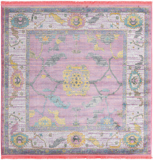 Pink 5' 5 x 5' 5 Paragon Square Area Rug 100% Polypropylene Colorful Vivid Boho Style Modern Carpet for Unique Interiors for Sale at Rug Engine