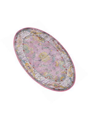 Pink 3' 3 x 5' 3 Paragon Oval Area Rug 100% Polypropylene Colorful Vivid Boho Style Modern Carpet for Unique Interiors for Sale at Rug Engine
