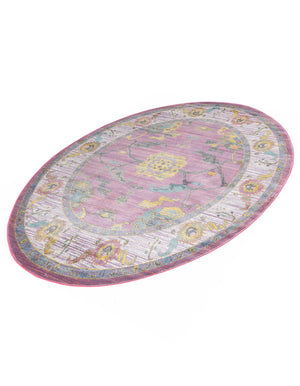 Pink 8' 2 x 10' Paragon Oval Area Rug 100% Polypropylene Colorful Vivid Boho Style Modern Carpet for Unique Interiors for Sale at Rug Engine