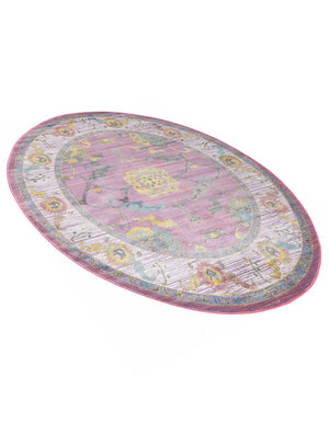 Pink 8' 2 x 10' Paragon Oval Area Rug 100% Polypropylene Colorful Vivid Boho Style Modern Carpet for Unique Interiors for Sale at Rug Engine