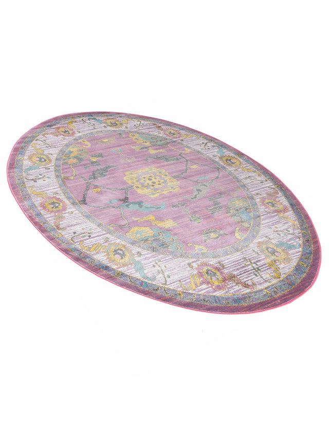 Pink 8' 2 x 10' Paragon Oval Area Rug 100% Polypropylene Colorful Vivid Boho Style Modern Carpet for Unique Interiors for Sale at Rug Engine