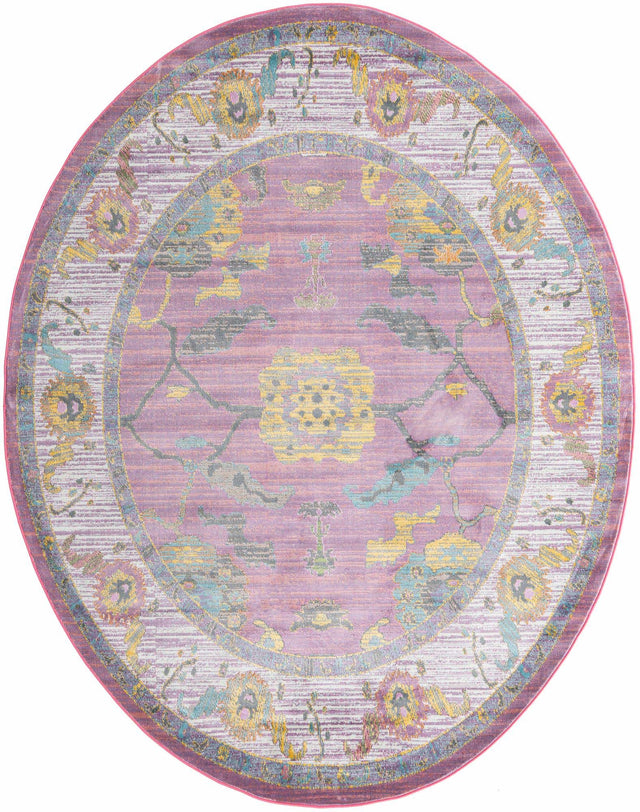 Pink 8' 2 x 10' Paragon Oval Area Rug 100% Polypropylene Colorful Vivid Boho Style Modern Carpet for Unique Interiors for Sale at Rug Engine