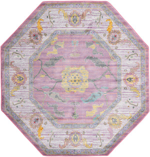 Pink 8' 2 x 8' 2 Paragon Octagon Area Rug 100% Polypropylene Colorful Vivid Boho Style Modern Carpet for Unique Interiors for Sale at Rug Engine