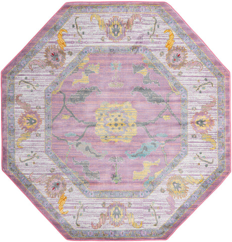 Pink 8' 2 x 8' 2 Paragon Octagon Area Rug 100% Polypropylene Colorful Vivid Boho Style Modern Carpet for Unique Interiors for Sale at Rug Engine