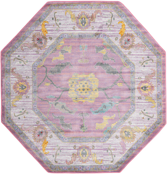 Pink 8' 2 x 8' 2 Paragon Octagon Area Rug 100% Polypropylene Colorful Vivid Boho Style Modern Carpet for Unique Interiors for Sale at Rug Engine