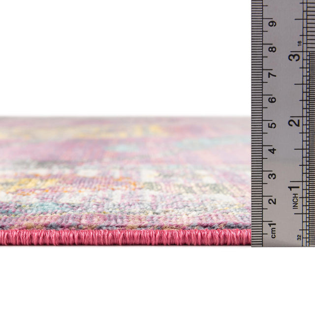 Pink 2' 7 x 12' Paragon Runner Area Rug 100% Polypropylene Colorful Vivid Boho Style Modern Carpet for Unique Interiors for Sale at Rug Engine