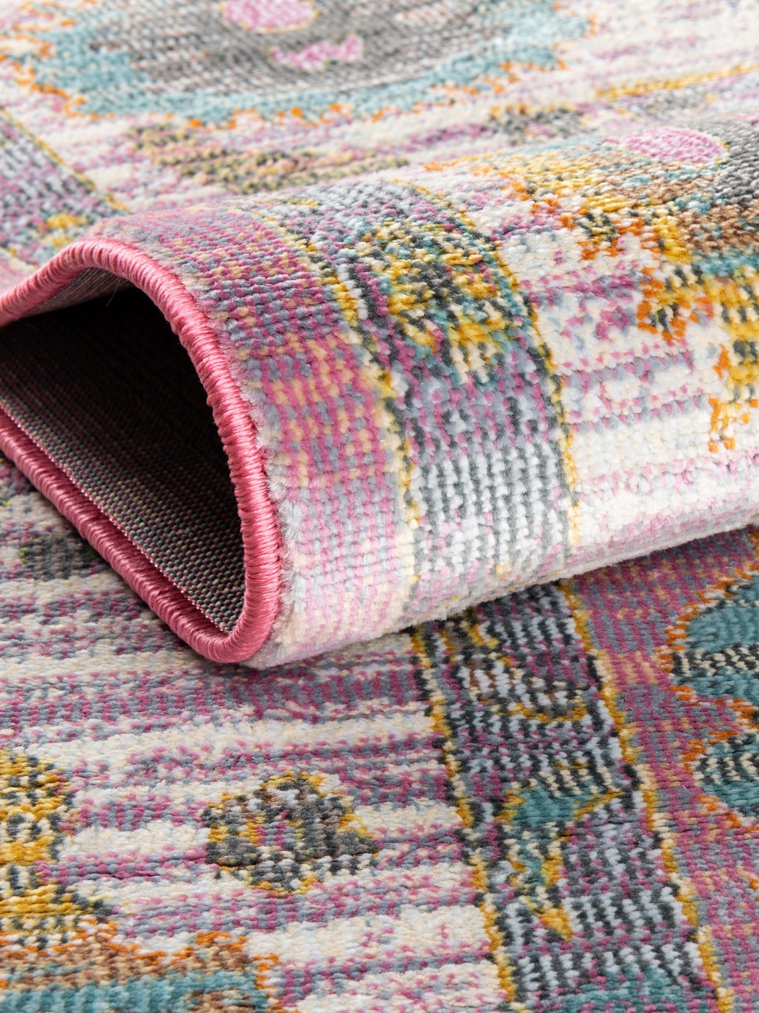 Pink 2' 7 x 10' Paragon Runner Area Rug 100% Polypropylene Colorful Vivid Boho Style Modern Carpet for Unique Interiors for Sale at Rug Engine