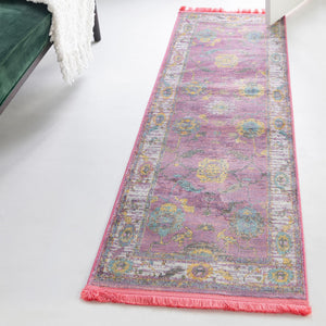 Pink 2' 7 x 12' Paragon Runner Area Rug 100% Polypropylene Colorful Vivid Boho Style Modern Carpet for Unique Interiors for Sale at Rug Engine