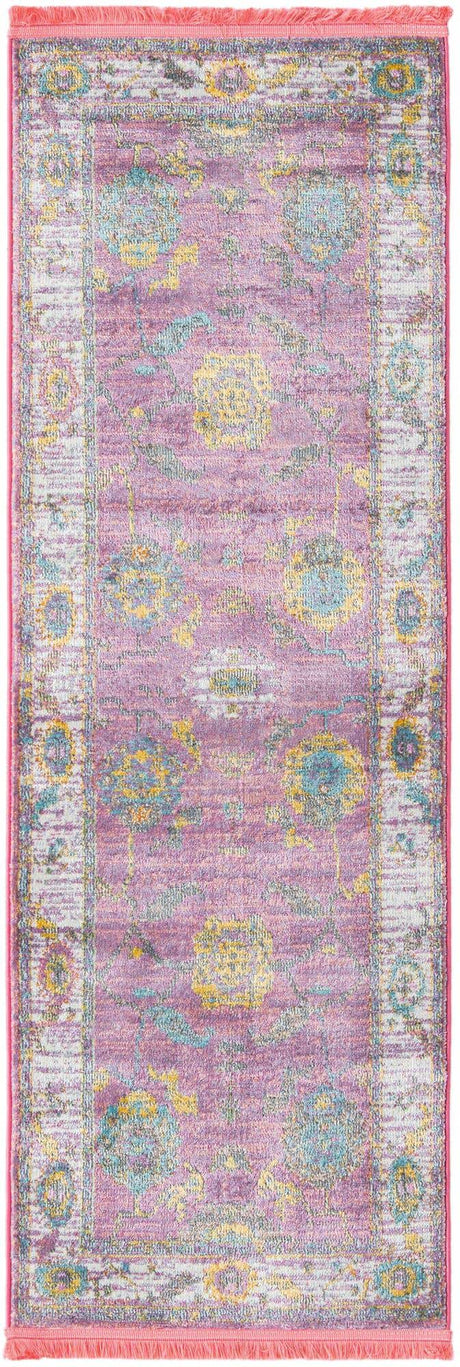 Pink 2' 2 x 6' Paragon Runner Area Rug 100% Polypropylene Colorful Vivid Boho Style Modern Carpet for Unique Interiors for Sale at Rug Engine
