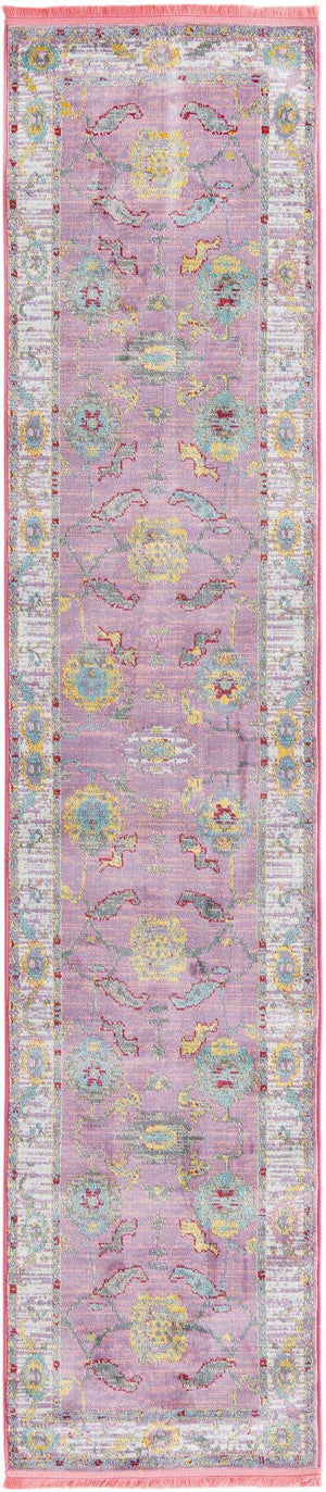 Pink 2' 7 x 12' Paragon Runner Area Rug 100% Polypropylene Colorful Vivid Boho Style Modern Carpet for Unique Interiors for Sale at Rug Engine