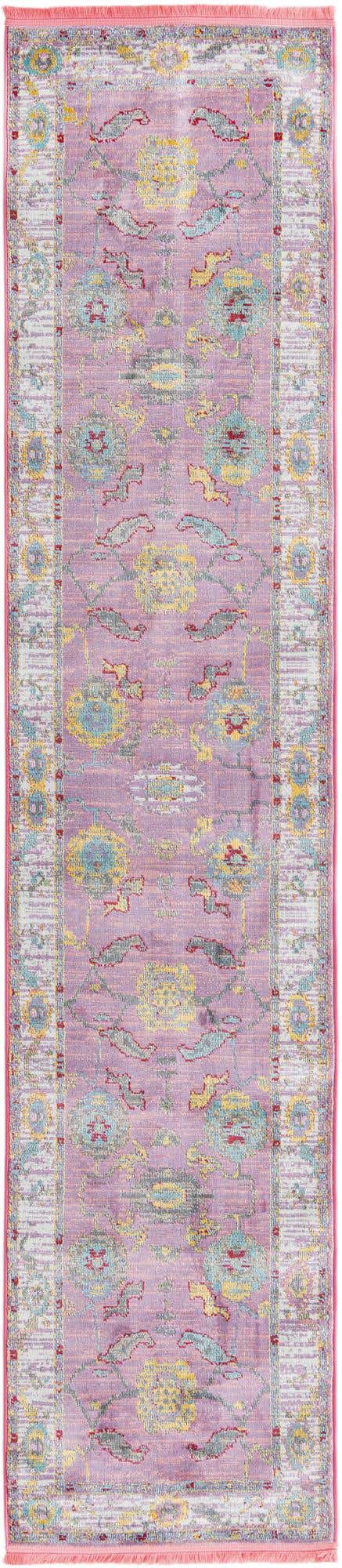 Pink 2' 7 x 12' Paragon Runner Area Rug 100% Polypropylene Colorful Vivid Boho Style Modern Carpet for Unique Interiors for Sale at Rug Engine