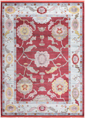 Red 9' x 12' Paragon Rectangle Area Rug 100% Polypropylene Colorful Vivid Boho Style Modern Carpet for Unique Interiors for Sale at Rug Engine
