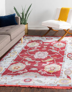 Red 9' x 12' Paragon Rectangle Area Rug 100% Polypropylene Colorful Vivid Boho Style Modern Carpet for Unique Interiors for Sale at Rug Engine