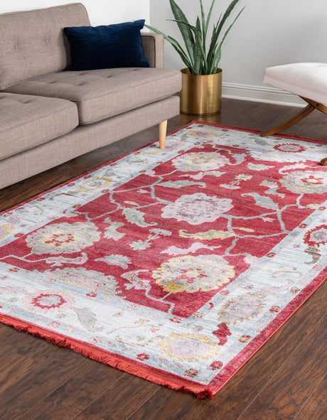 Red 8' 2 x 10' Paragon Rectangle Area Rug 100% Polypropylene Colorful Vivid Boho Style Modern Carpet for Unique Interiors for Sale at Rug Engine
