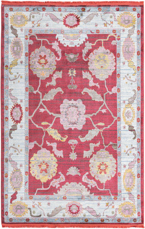 Red 5' 5 x 8' Paragon Rectangle Area Rug 100% Polypropylene Colorful Vivid Boho Style Modern Carpet for Unique Interiors for Sale at Rug Engine