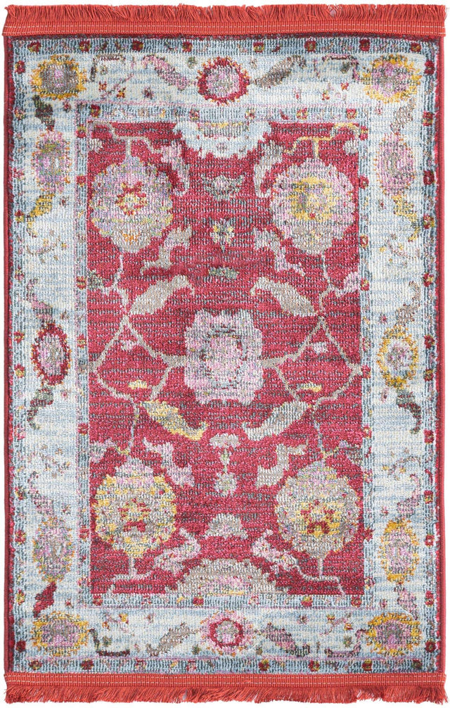 Red 2' 2 x 3' Paragon Rectangle Area Rug 100% Polypropylene Colorful Vivid Boho Style Modern Carpet for Unique Interiors for Sale at Rug Engine