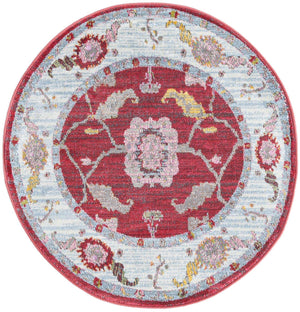 Red 3' 3 x 3' 3 Paragon Round Area Rug 100% Polypropylene Colorful Vivid Boho Style Modern Carpet for Unique Interiors for Sale at Rug Engine