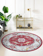 Red 3' 3 x 3' 3 Paragon Round Area Rug 100% Polypropylene Colorful Vivid Boho Style Modern Carpet for Unique Interiors for Sale at Rug Engine