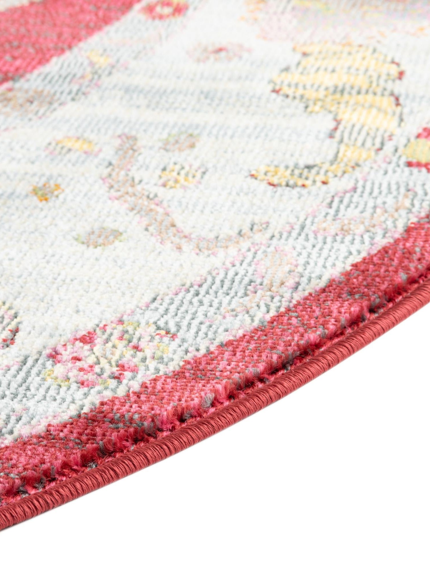 Red 8' 2 x 8' 2 Paragon Round Area Rug 100% Polypropylene Colorful Vivid Boho Style Modern Carpet for Unique Interiors for Sale at Rug Engine