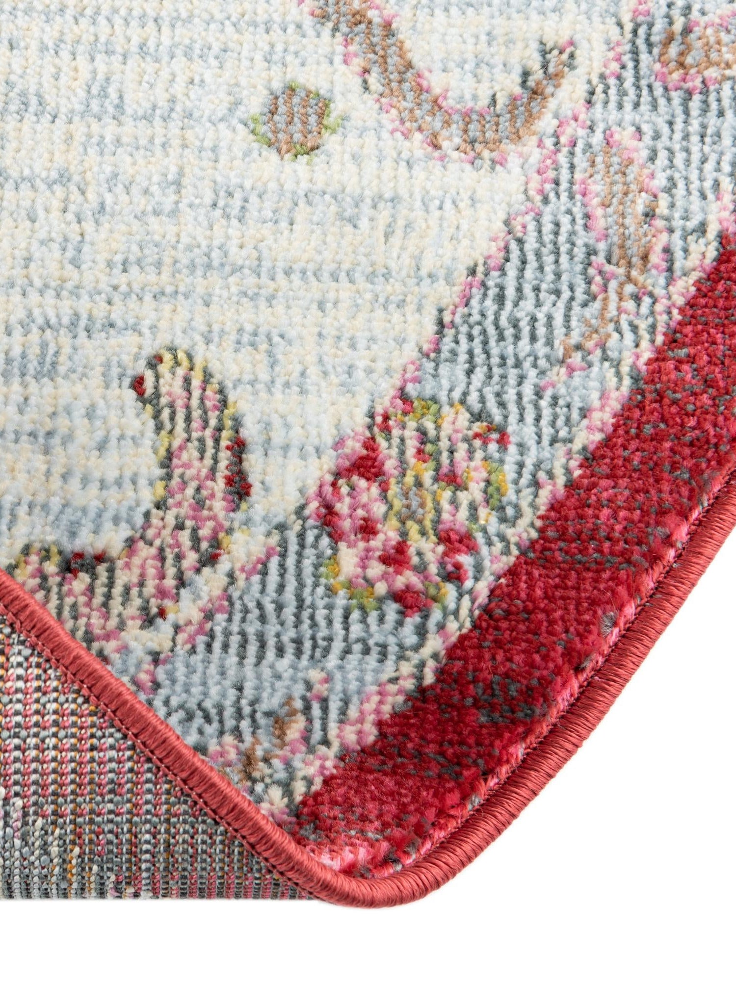 Red 8' 2 x 8' 2 Paragon Round Area Rug 100% Polypropylene Colorful Vivid Boho Style Modern Carpet for Unique Interiors for Sale at Rug Engine