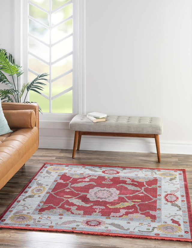 Red 8' 2 x 8' 2 Paragon Square Area Rug 100% Polypropylene Colorful Vivid Boho Style Modern Carpet for Unique Interiors for Sale at Rug Engine