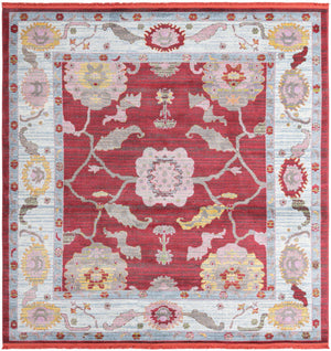 Red 8' 2 x 8' 2 Paragon Square Area Rug 100% Polypropylene Colorful Vivid Boho Style Modern Carpet for Unique Interiors for Sale at Rug Engine