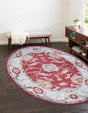 Red 8' 2 x 10' Paragon Oval Area Rug 100% Polypropylene Colorful Vivid Boho Style Modern Carpet for Unique Interiors for Sale at Rug Engine