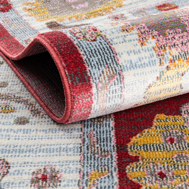 Red 5' 5 x 8' Paragon Oval Area Rug 100% Polypropylene Colorful Vivid Boho Style Modern Carpet for Unique Interiors for Sale at Rug Engine