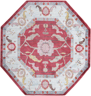 Red 8' 2 x 8' 2 Paragon Octagon Area Rug 100% Polypropylene Colorful Vivid Boho Style Modern Carpet for Unique Interiors for Sale at Rug Engine