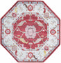 Red 6' x 6' Paragon Octagon Area Rug 100% Polypropylene Colorful Vivid Boho Style Modern Carpet for Unique Interiors for Sale at Rug Engine