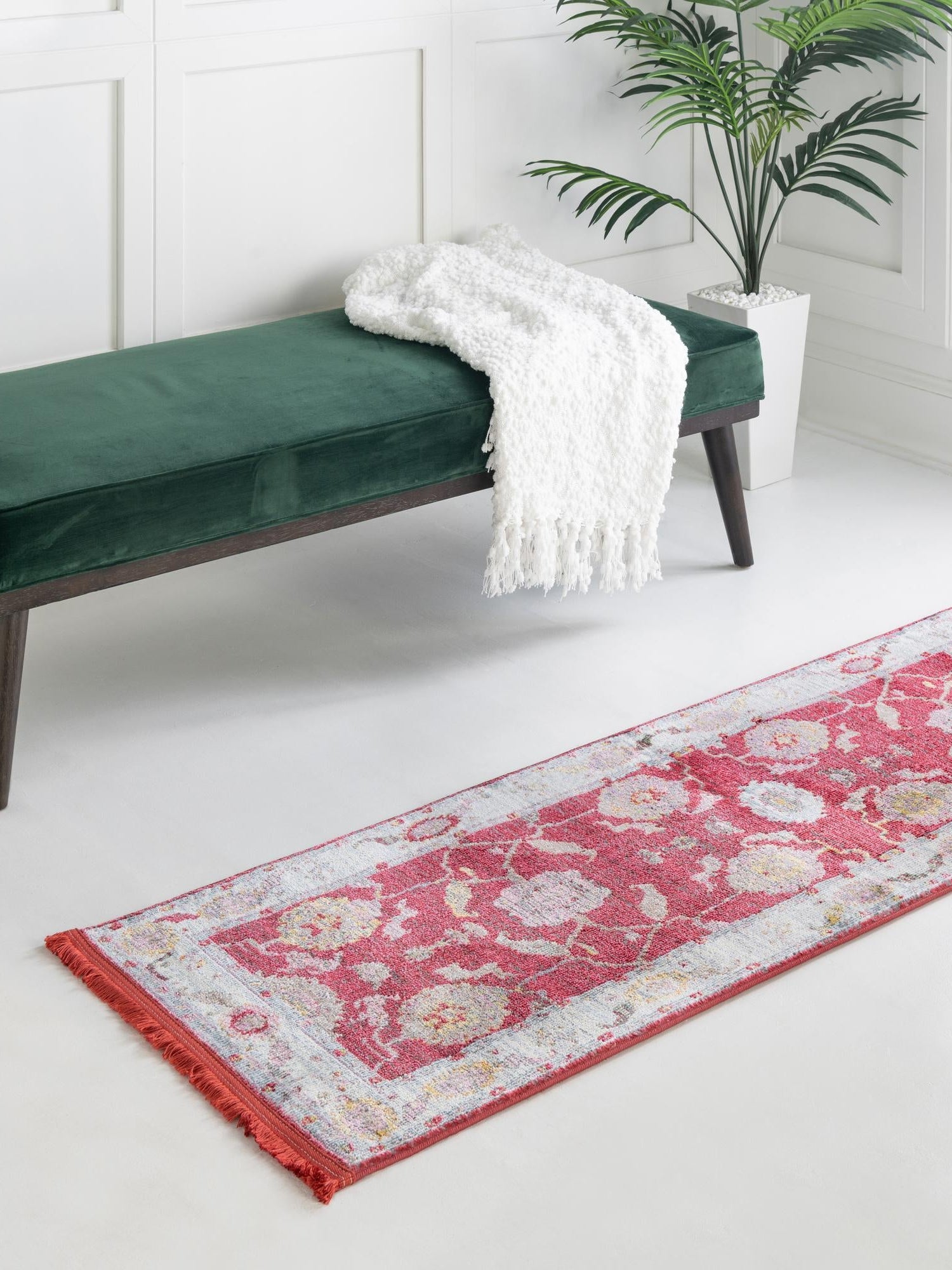 Red 2' 2 x 8' Paragon Runner Area Rug 100% Polypropylene Colorful Vivid Boho Style Modern Carpet for Unique Interiors for Sale at Rug Engine