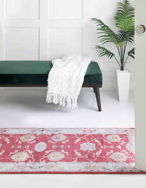 Red 2' 2 x 6' Paragon Runner Area Rug 100% Polypropylene Colorful Vivid Boho Style Modern Carpet for Unique Interiors for Sale at Rug Engine