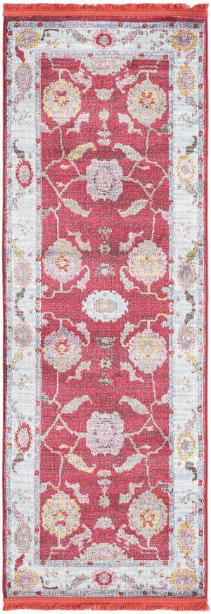 Red 2' 2 x 6' Paragon Runner Area Rug 100% Polypropylene Colorful Vivid Boho Style Modern Carpet for Unique Interiors for Sale at Rug Engine