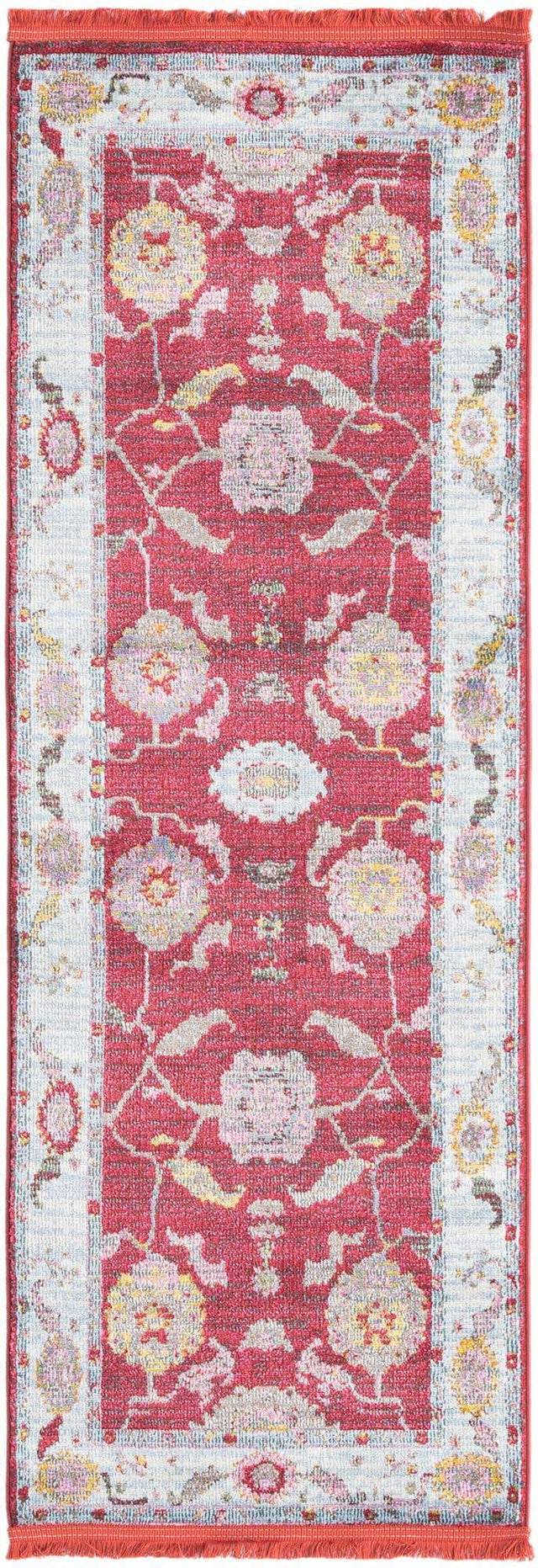 Red 2' 2 x 6' Paragon Runner Area Rug 100% Polypropylene Colorful Vivid Boho Style Modern Carpet for Unique Interiors for Sale at Rug Engine