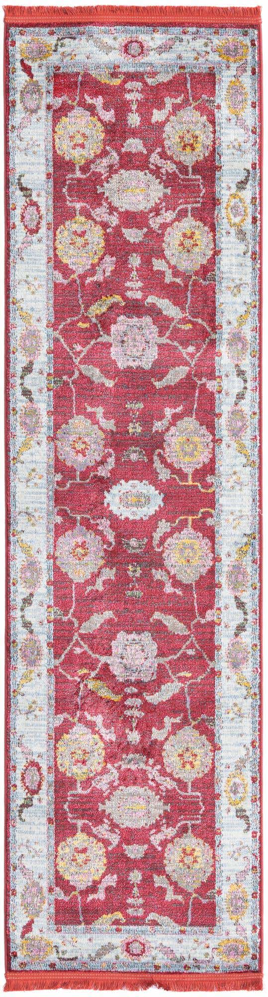 Red 2' 2 x 8' Paragon Runner Area Rug 100% Polypropylene Colorful Vivid Boho Style Modern Carpet for Unique Interiors for Sale at Rug Engine