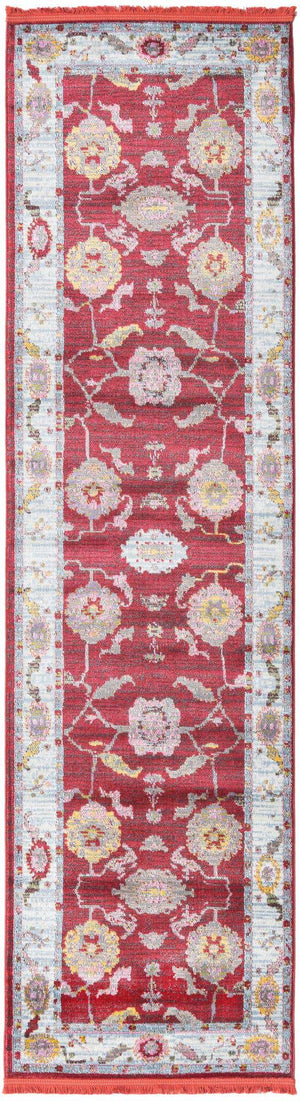 Red 2' 7 x 10' Paragon Runner Area Rug 100% Polypropylene Colorful Vivid Boho Style Modern Carpet for Unique Interiors for Sale at Rug Engine