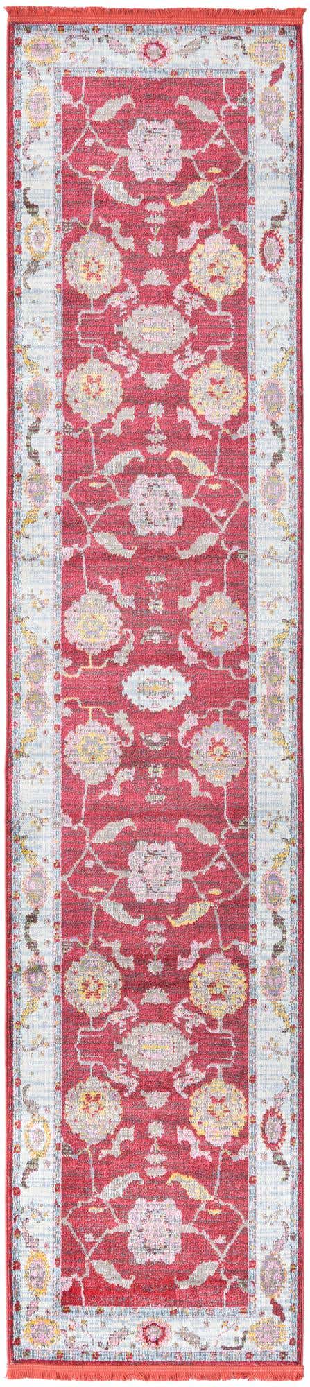 Red 2' 7 x 12' Paragon Runner Area Rug 100% Polypropylene Colorful Vivid Boho Style Modern Carpet for Unique Interiors for Sale at Rug Engine