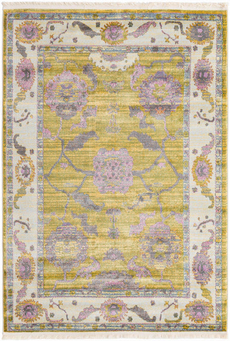 Green 4' 3 x 6' Paragon Rectangle Area Rug 100% Polypropylene Colorful Vivid Boho Style Modern Carpet for Unique Interiors for Sale at Rug Engine