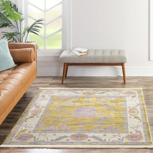 Green 5' 5 x 5' 5 Paragon Square Area Rug 100% Polypropylene Colorful Vivid Boho Style Modern Carpet for Unique Interiors for Sale at Rug Engine