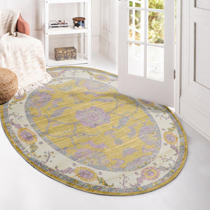 Green 5' 5 x 8' Paragon Oval Area Rug 100% Polypropylene Colorful Vivid Boho Style Modern Carpet for Unique Interiors for Sale at Rug Engine
