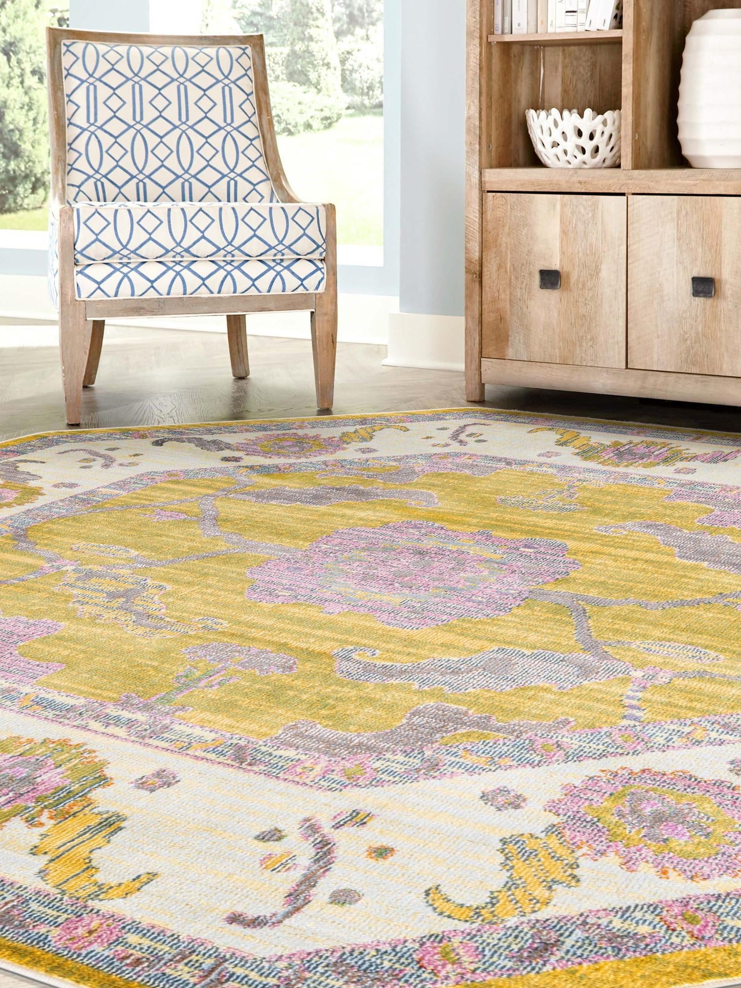 Green 4' x 4' Paragon Octagon Area Rug 100% Polypropylene Colorful Vivid Boho Style Modern Carpet for Unique Interiors for Sale at Rug Engine
