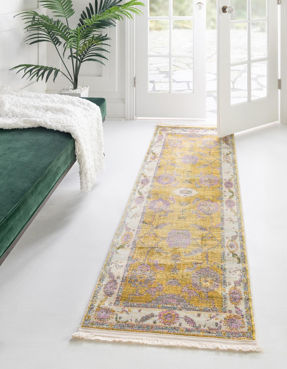 Green 2' 7 x 12' Paragon Runner Area Rug 100% Polypropylene Colorful V ...