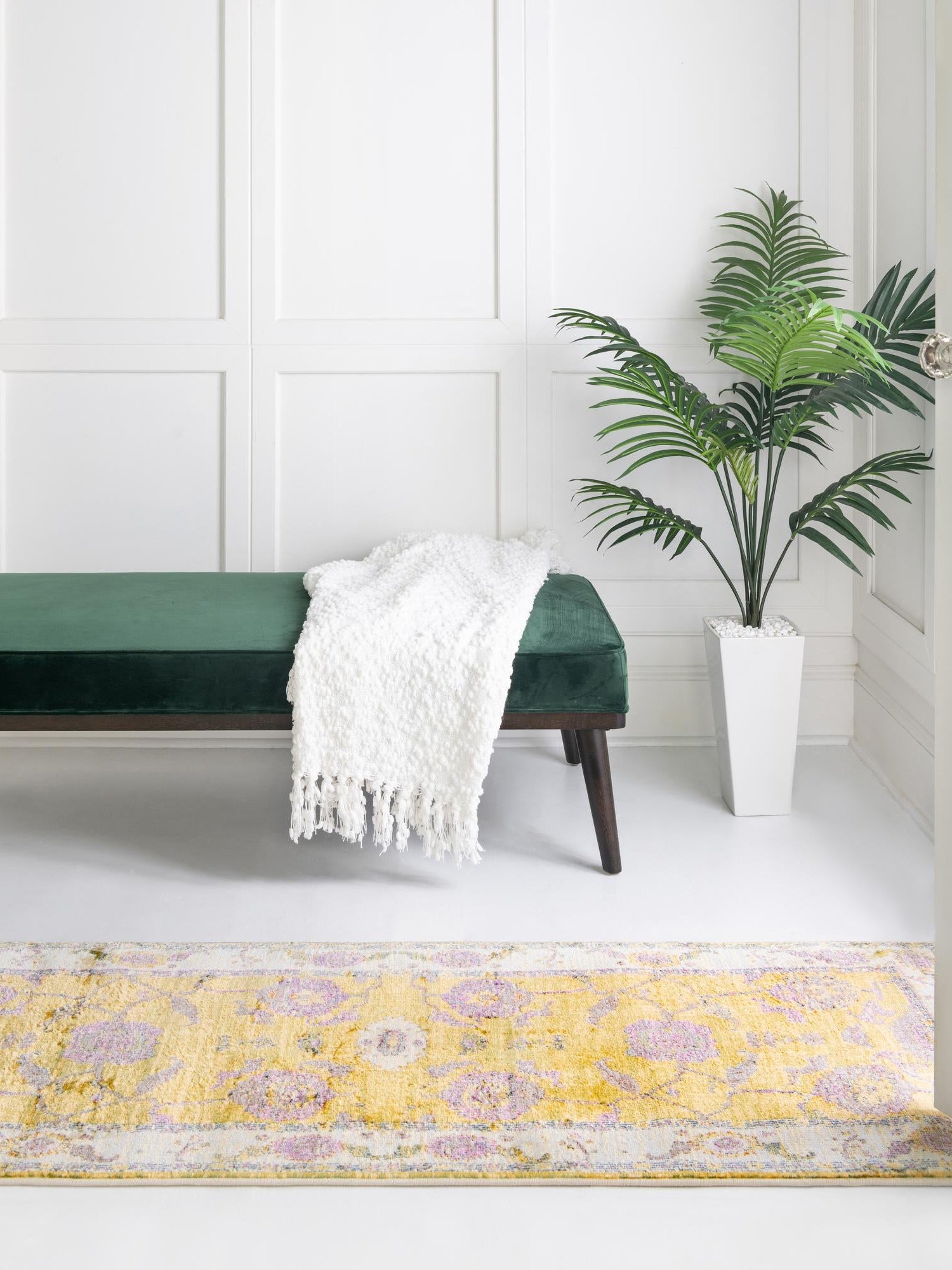 Green 2' 7 x 10' Paragon Runner Area Rug 100% Polypropylene Colorful Vivid Boho Style Modern Carpet for Unique Interiors for Sale at Rug Engine