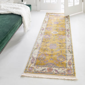 Green 2' 7 x 10' Paragon Runner Area Rug 100% Polypropylene Colorful Vivid Boho Style Modern Carpet for Unique Interiors for Sale at Rug Engine