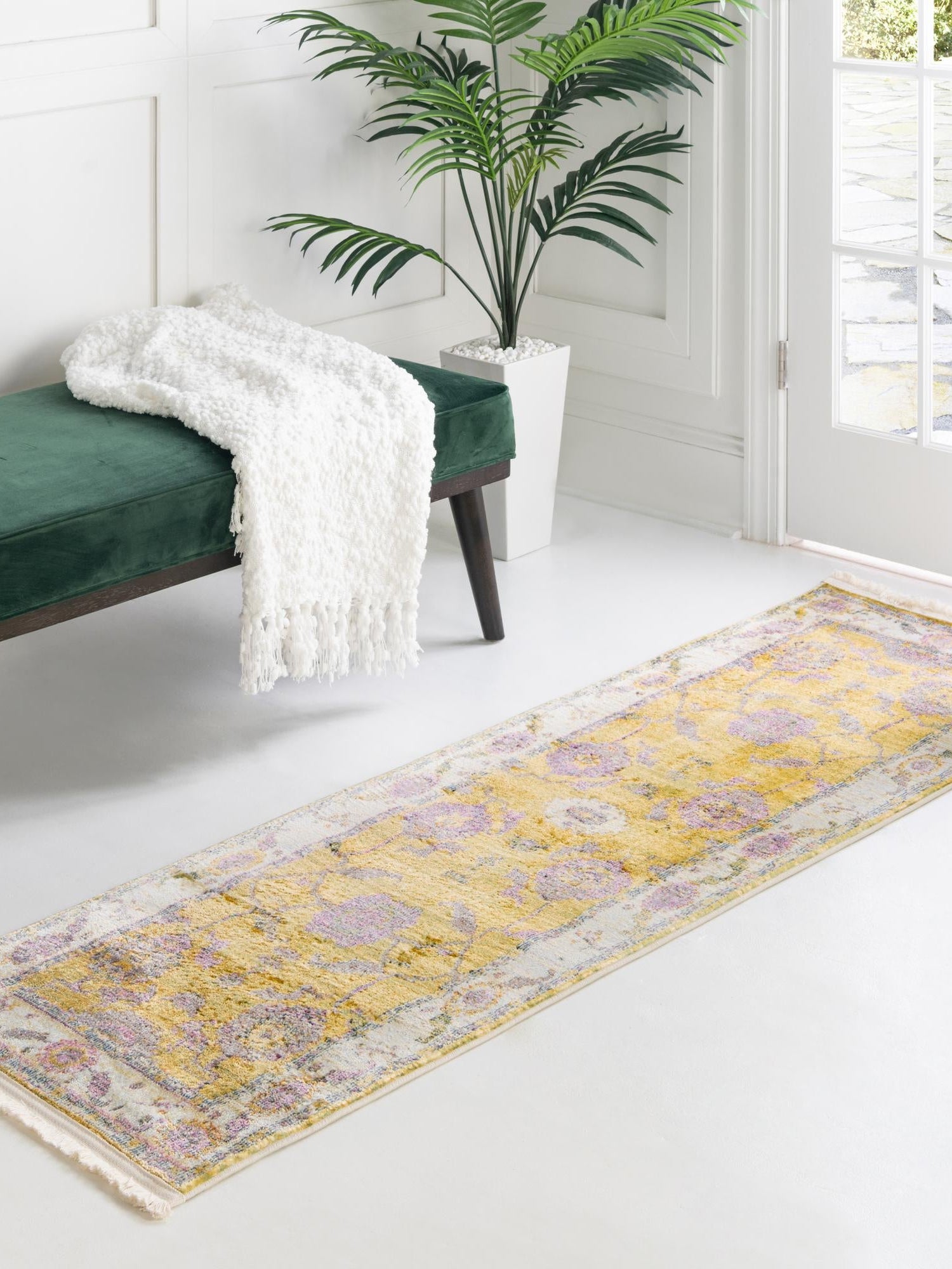 Green 2' 7 x 12' Paragon Runner Area Rug 100% Polypropylene Colorful Vivid Boho Style Modern Carpet for Unique Interiors for Sale at Rug Engine