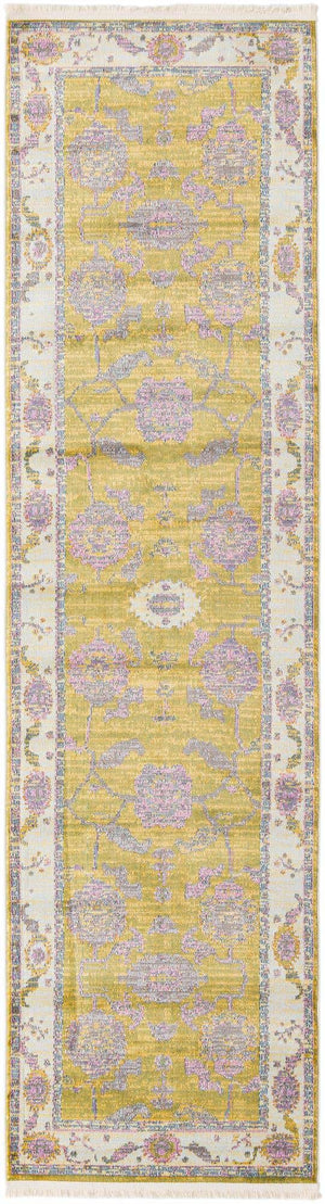 Green 2' 7 x 10' Paragon Runner Area Rug 100% Polypropylene Colorful Vivid Boho Style Modern Carpet for Unique Interiors for Sale at Rug Engine